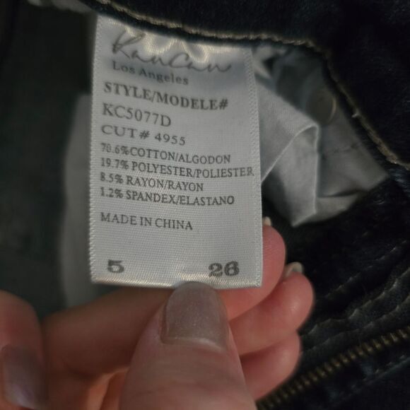 Kancan Womens Skinny Distressed Jeans with Ring‎ Accent on Ankles Size 5 / 26 - Picture 10 of 14